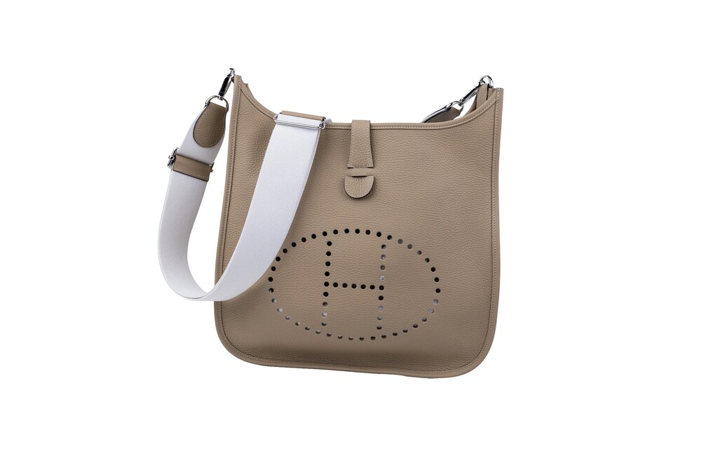 Hermès Beige Trench Leather Evelyne 33 Handbag Palladium Hardware